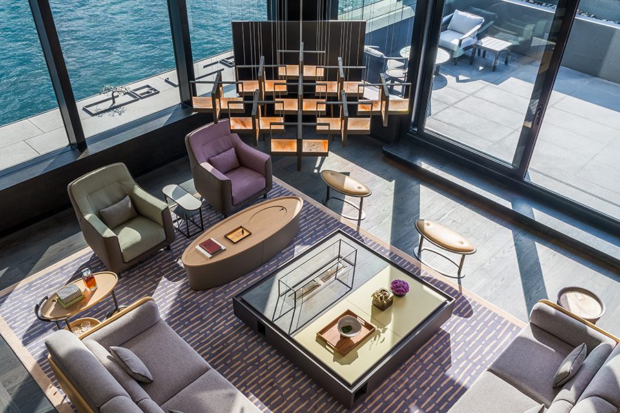 Bird's eye view of the interior of Regent Hong Kong